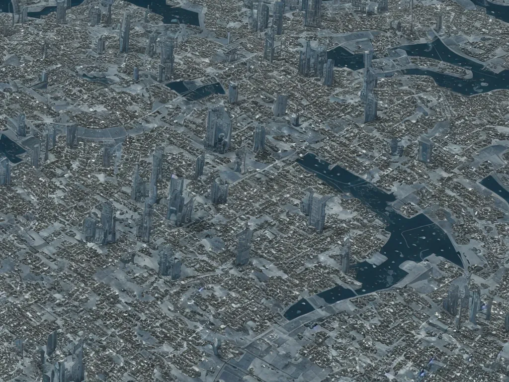 Prompt: satellite photo of a futuristic advanced utopia city, detailed, 4 k