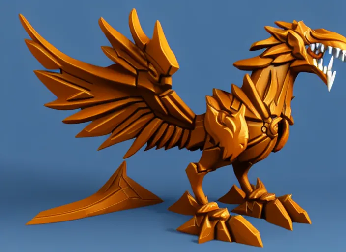 Image similar to griffin, stylized stl fantasy miniature, 3 d render, activision blizzard style, hearthstone style