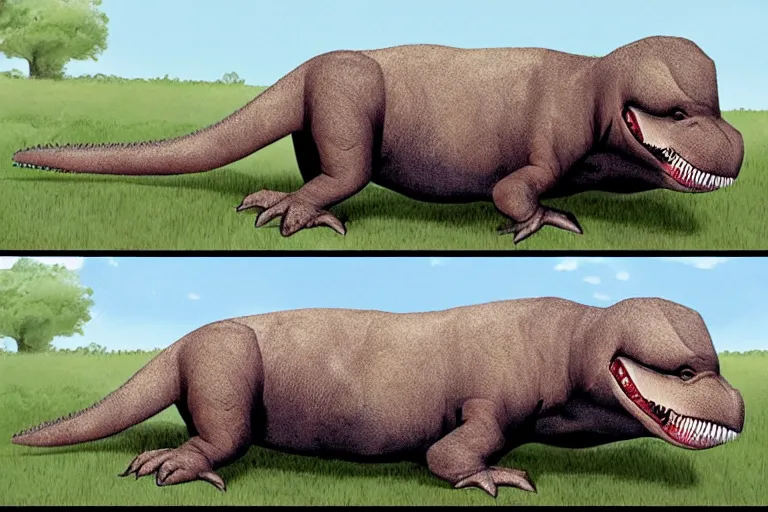 Image similar to scientific diagram explaining the difference between a therapsid and a dinosaur