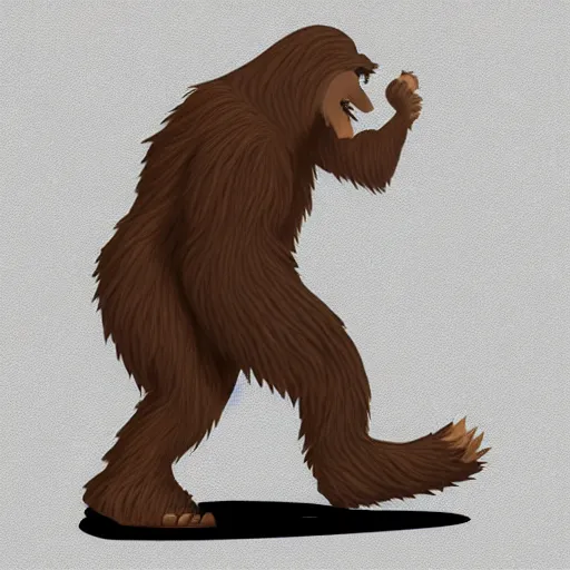 Prompt: bigfoot in the style of charles dellshau