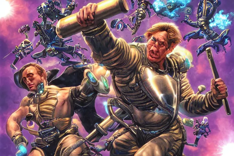 Image similar to hammer's slammers, epic science fiction digital art by mark brooks