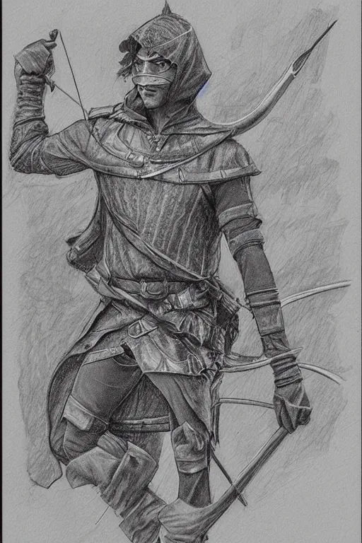 Image similar to intricate pencil sketch of rishi sunak as robin hood but robbing the poor to give to the rich, 8 k octane beautifully detailed render