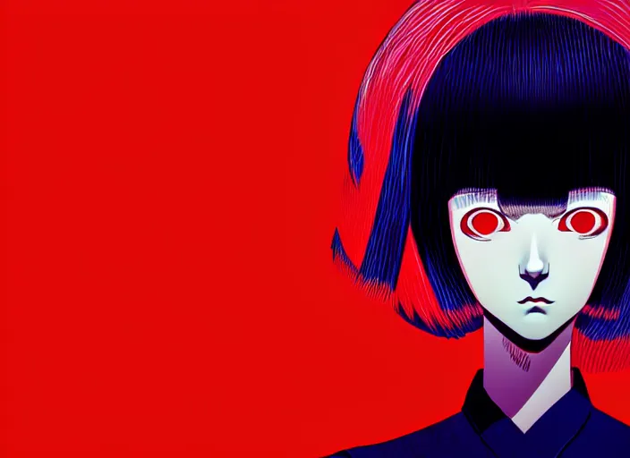 Prompt: editorial illustration by Karolis Strautniekas and Mads Berg, colorful, anime portrait vampire princess miyu, katsuhiro otomo, murata range, haruhiko mikimoto, Ilya kuvshinov,fine texture, smooth cel shading, symmetrical-face, fine details, matte print, film noir, dramatic lighting, dynamic composition, cinematic, film grain, moody, vivid, volumetric,stippled lighting, alphonse mucha face, art deco, smooth light shading, flat