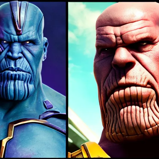 Prompt: ron perlman as thanos, hd 4k photo