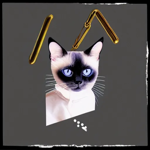 Image similar to siamese cat as a rapper