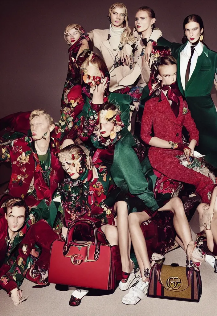 Image similar to Gucci advertising campaign.