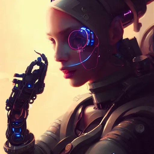 Image similar to a portrait of a beautiful cybernetic hacker, cyberpunk concept art by pete mohrbacher and wlop and artgerm and josan gonzales, digital art, highly detailed, intricate, sci-fi, sharp focus, Trending on Artstation HQ, deviantart, unreal engine 5, 4K UHD image