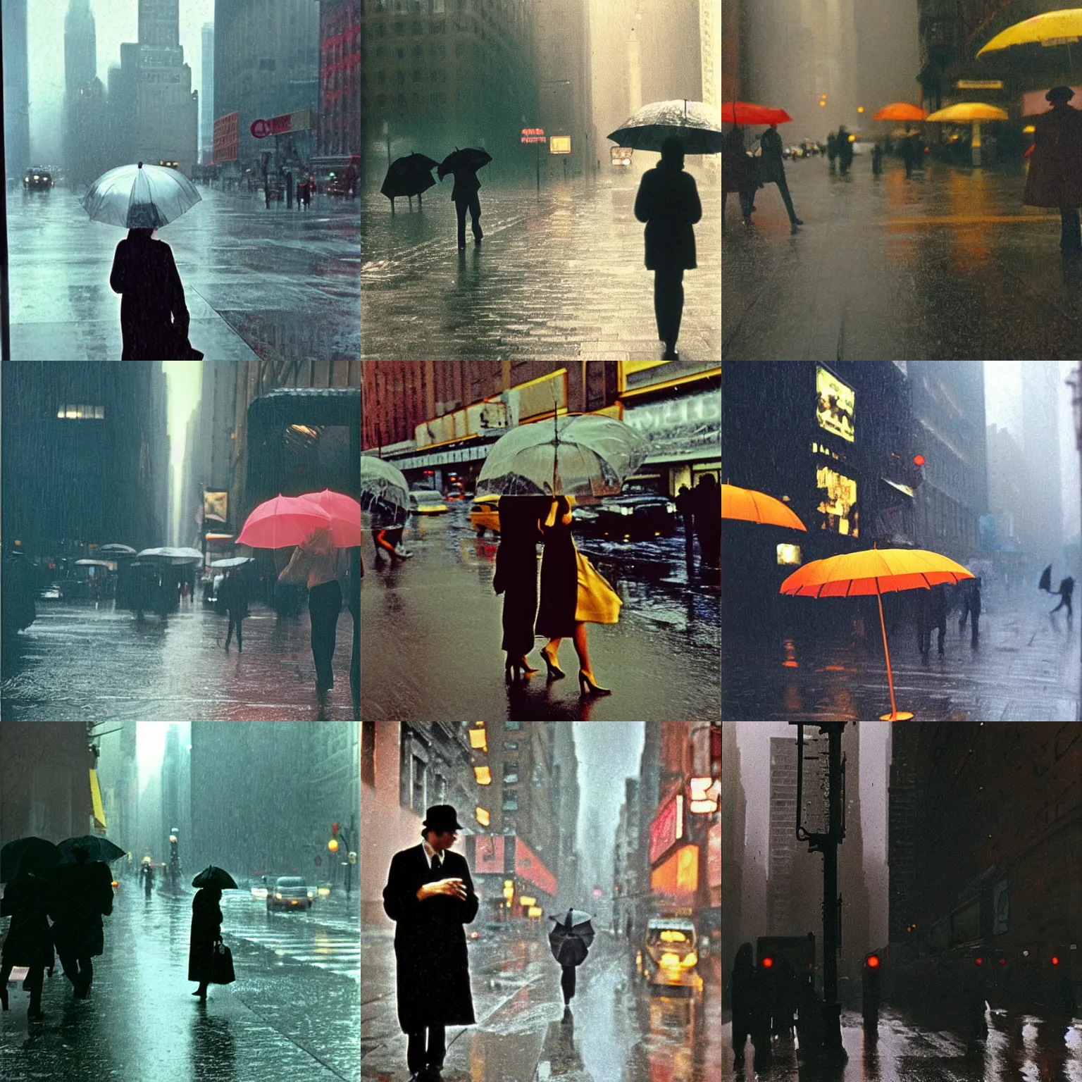 Prompt: rainy new York daydream, by Saul Leiter, by Ernst Haas