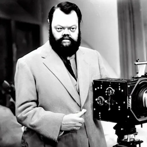 Image similar to orson welles directing a new movie with a red camera