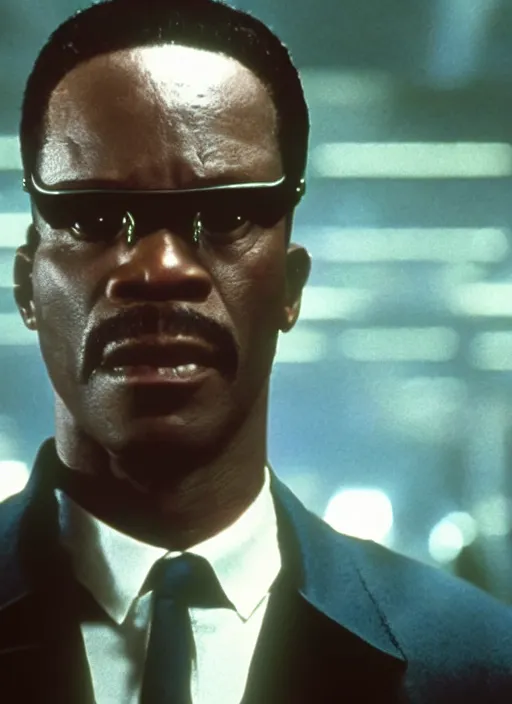 Image similar to film still of Roger Murtaugh as Morpheus in The Matrix, 4k