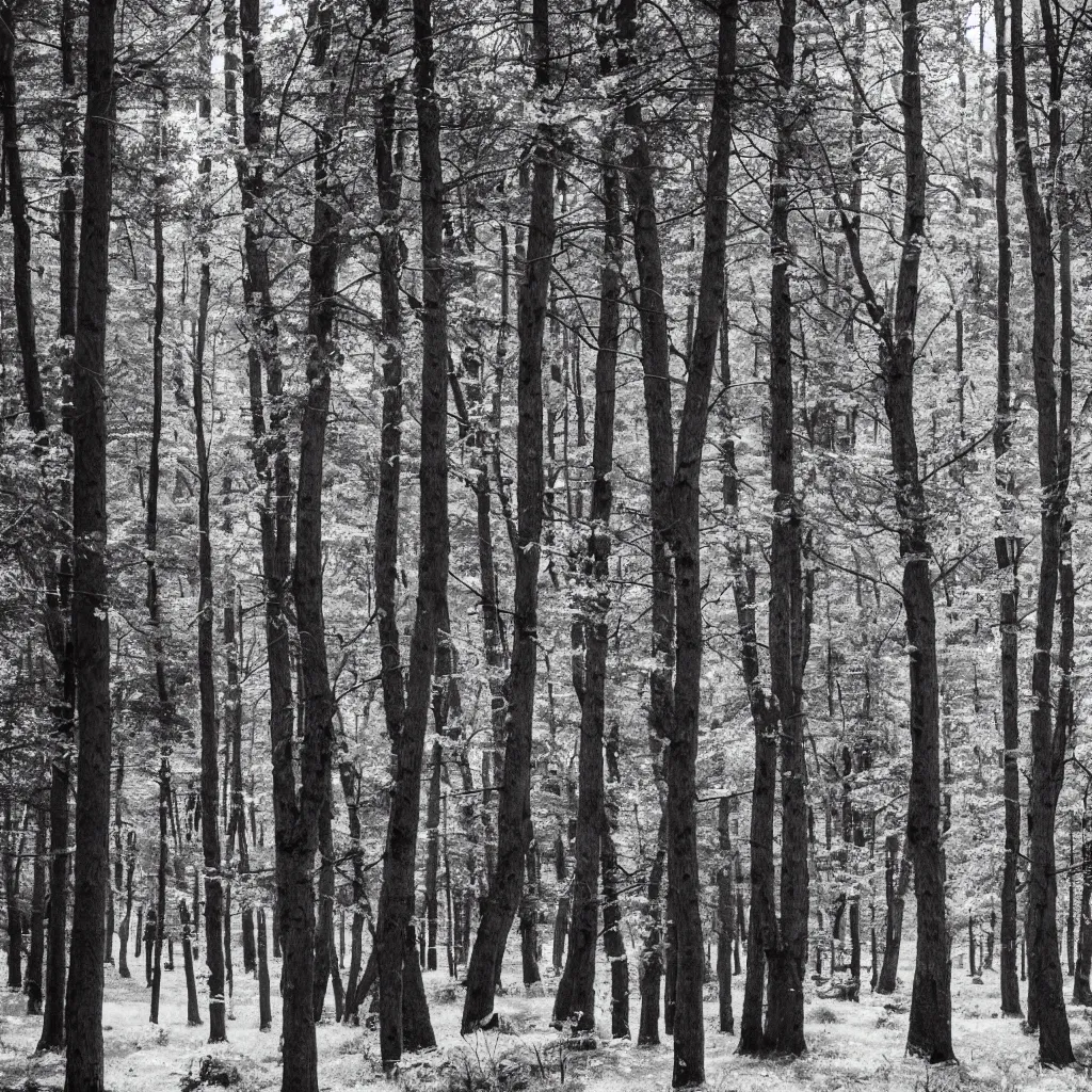 Image similar to monochrome photo of a swedish forest