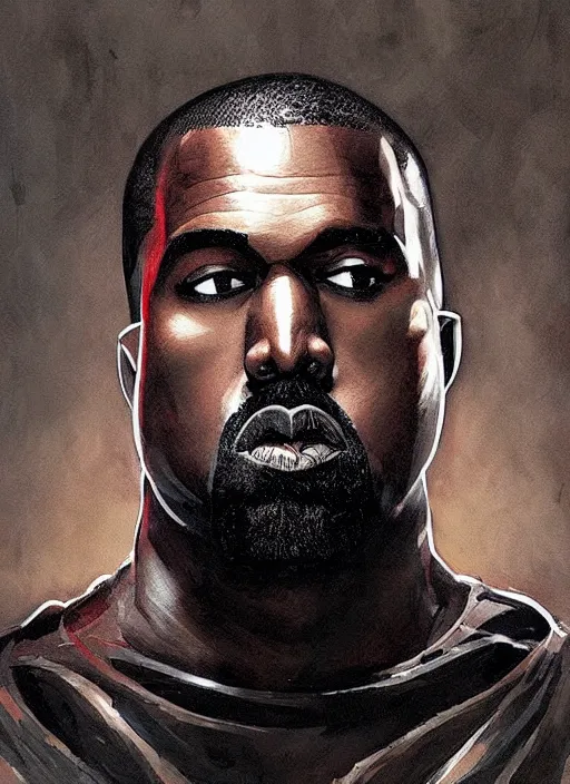 Prompt: Portrait of Kanye West, marvel comics, dark, intricate, highly detailed, smooth, artstation, digital illustration by Ruan Jia and Mandy Jurgens and Artgerm and Wayne Barlowe and Greg Rutkowski and Frank Frazetta