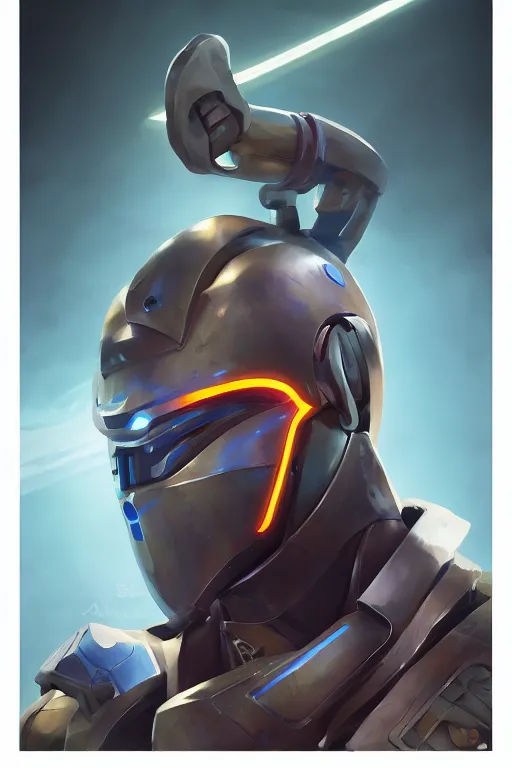 Image similar to epic mask helmet robot ninja portrait stylized as fornite style game design fanart by concept artist gervasio canda, behance hd by jesper ejsing, by rhads, makoto shinkai and lois van baarle, ilya kuvshinov, rossdraws global illumination radiating a glowing aura global illumination ray tracing hdr render in unreal engine 5