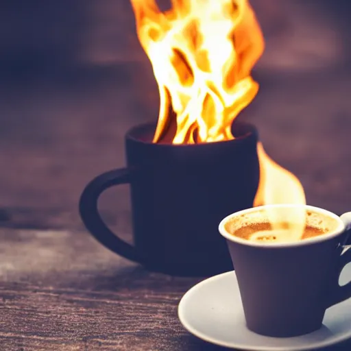 Image similar to cardboard coffee cup on fire