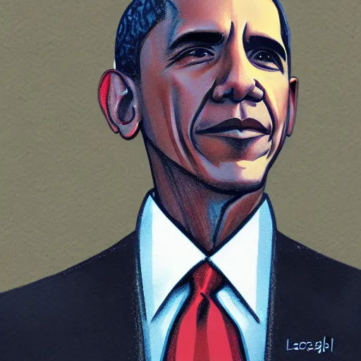 Image similar to illustration of obama by loish