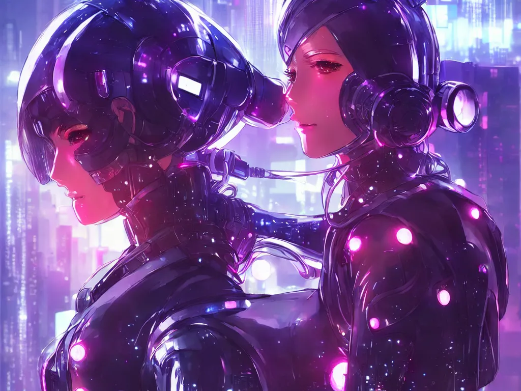 Image similar to portrait anime visual futuristic female cyber police, on cyberpunk neon light tokyo rooftop, ssci - fi and fantasy, intricate and very beautiful, human structure, concept art, sharp focus, anime by rossdraws and magali villeneuve and liya nikorov and luxearte, frostine engine