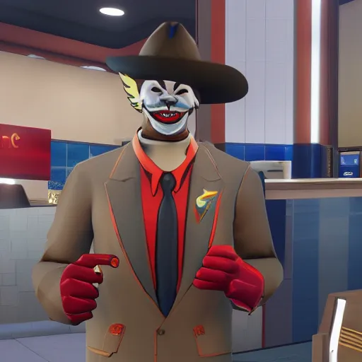 Image similar to Dallas from payday two at a McDonalds