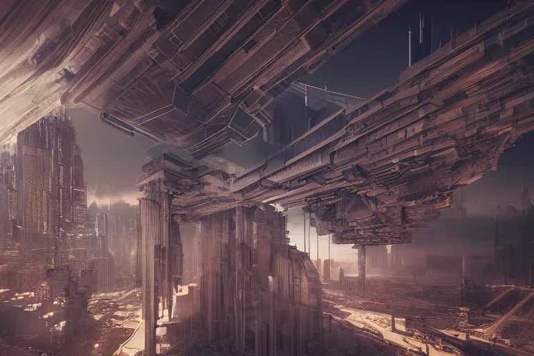 Image similar to majestic cyberpunk structure, space elevator, architecture of purification, virtual installation, ancient atmosphere, trending on artstation, behance, octane render, award winning, archviz, matte painting, sunrays, ethereal, desert, masterpiece, epic