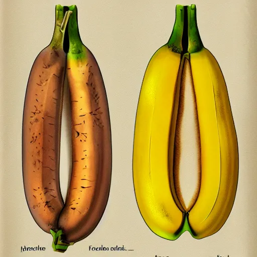 Prompt: anatomical description of a banana