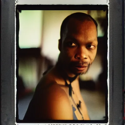 Image similar to ltj bukem, portrait, polaroid, 9 0 s, by nan goldin