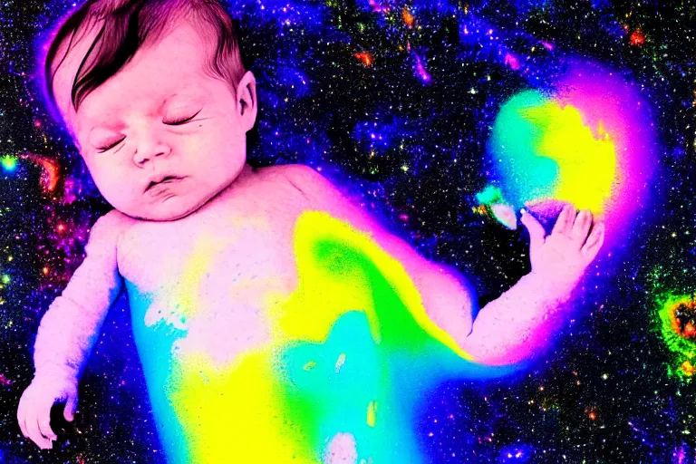 Image similar to an ultrasound of the first prismatic child born in latent space