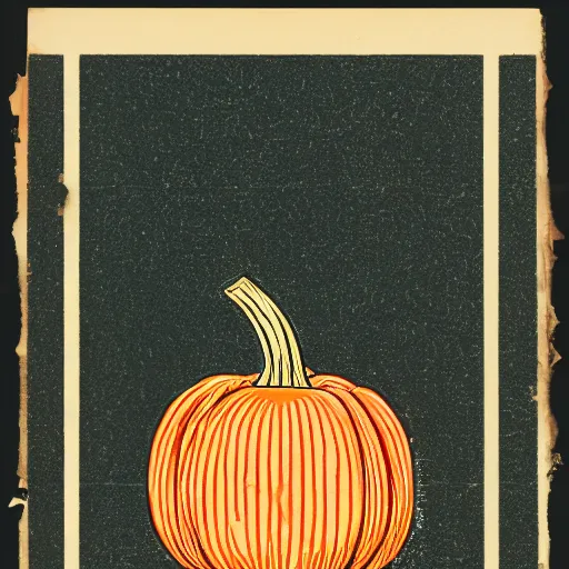 Image similar to a vintage risograph of a pumpkin