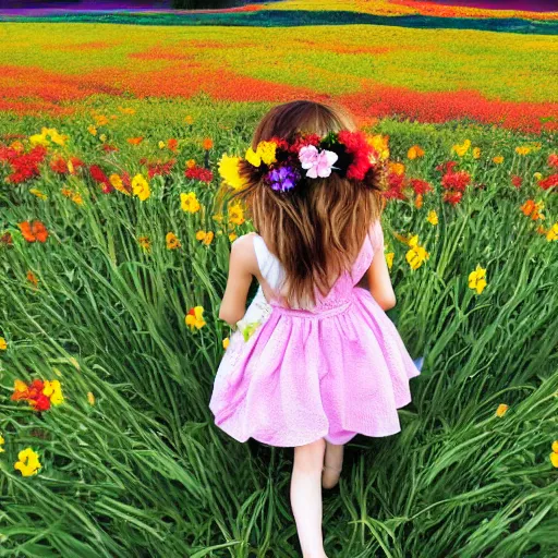 Image similar to flowerheaded girl in flowerfield