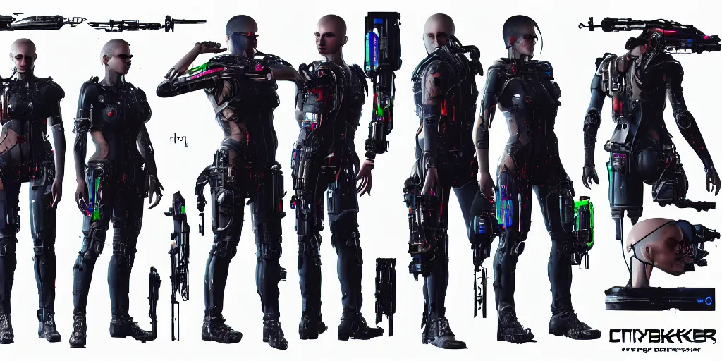 Prompt: beautiful cyborg, male cyberpunk 2 0 7 7, character sheet | | fine detail!! perfect face, eyes realistic, realistic shaded lighting!!