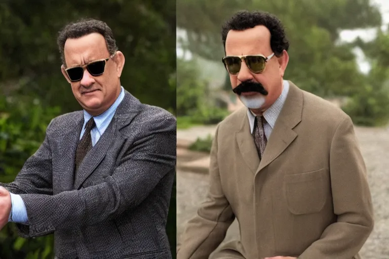 Image similar to Tom Hanks cosplaying as Borat, 8k resolution