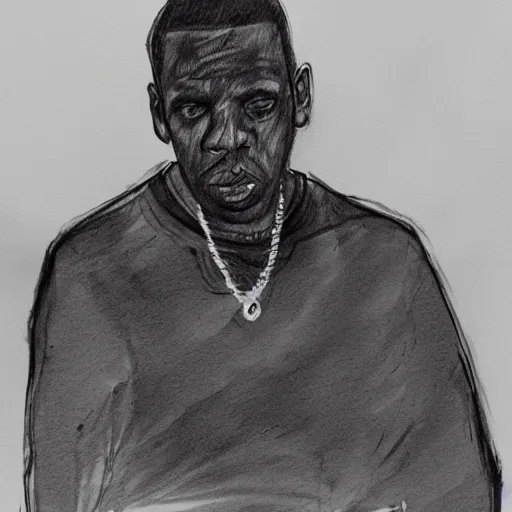 Image similar to jayz, dark ink sketch