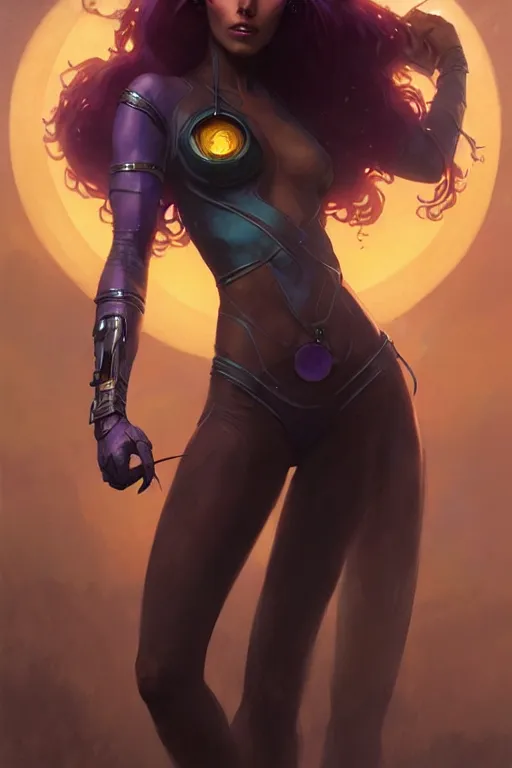 Prompt: aeon flux as starfire profile picture by Greg Rutkowski, dark orange skin, matte painting, intricate, fantasy concept art, elegant, by Stanley Artgerm Lau, WLOP, golden ratio, thomas kindkade, alphonse mucha, loish, norman Rockwell,