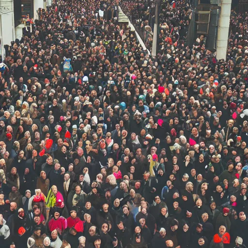 Image similar to A crowd without people