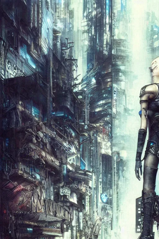 Image similar to cyberpunk 2 0 7 7, painted by luis royo