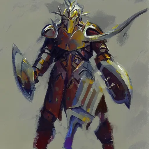 Prompt: a d & d portrait of beautiful blonde paladin, heavy metal armor, rpg character, organic painting, bold shapes, hard edges, gloomy colors, by greg manchess