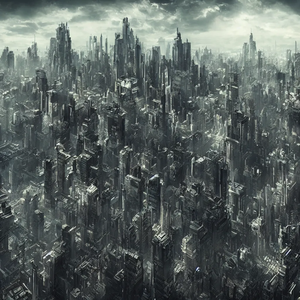 Prompt: future city, in the style of piotr białczak, epic cinematic wide shot, amazing detail