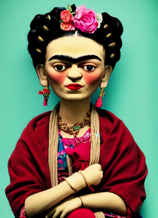 Image similar to frida kahlo as a mark ryden doll, detailed digital art, trending on Artstation