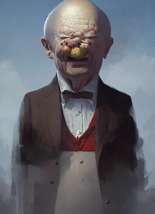 Image similar to portrait of old man humpty dumpty by greg rutkowski