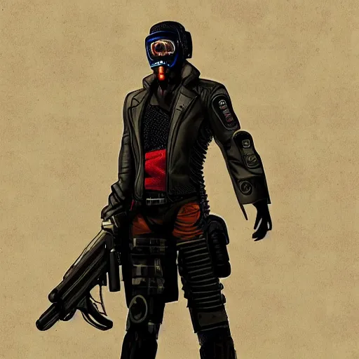 Prompt: cyberpunk gunslinger, style of Edgar Samuel Paxson