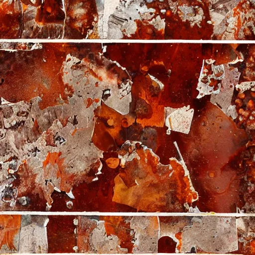 Prompt: mars aerial photography, crusty rusty white drizzled collage mixed media