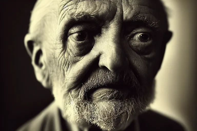Image similar to a cinematic, close up portrait, of an old man, looking in the window, fantasy, dramatic, soft light, dreamy, facial features, detailed, deep focus, movie still, dramatic lighting, ray tracing, by hendrik kerstens and paolo roversi