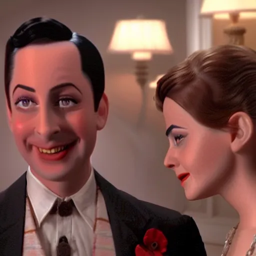 Prompt: pee wee herman! starring in the movie titanic with emma watson!, movie still, 8 k