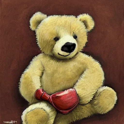 Image similar to teddy bear throwing up, photorealistic