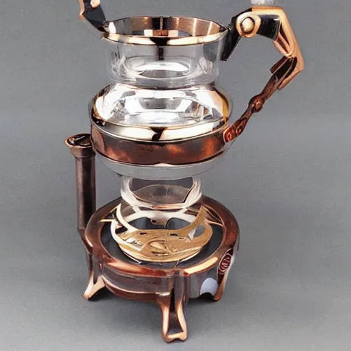 Prompt: steampunk moka coffee maker, highly detailed, sharp focus