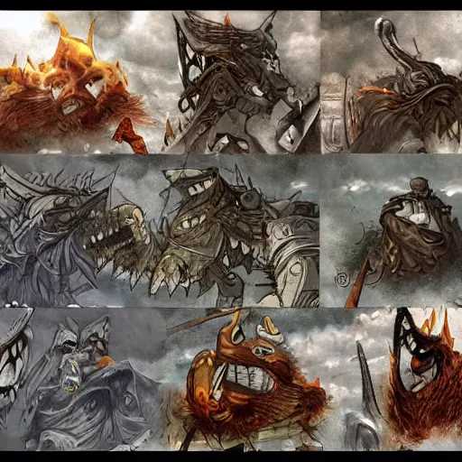 Image similar to out of Tartarus, extremely detailed multiple unique different art styles.