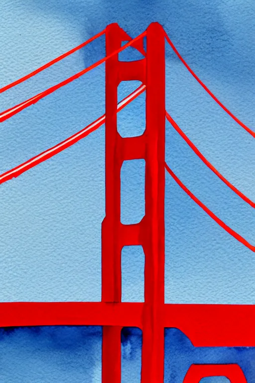 Prompt: minimalist watercolor art of golden gate bridge, illustration, vector art