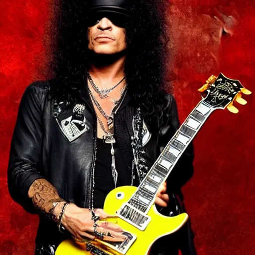 Image similar to slash plays gibson les paul guitar. scene. Guns N Roses.