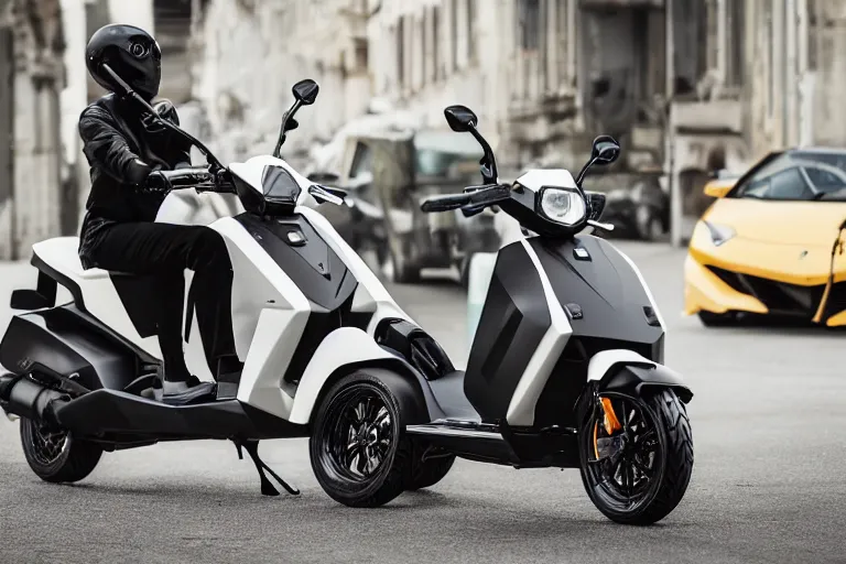 Image similar to a scooter designed and produced by lamborghini