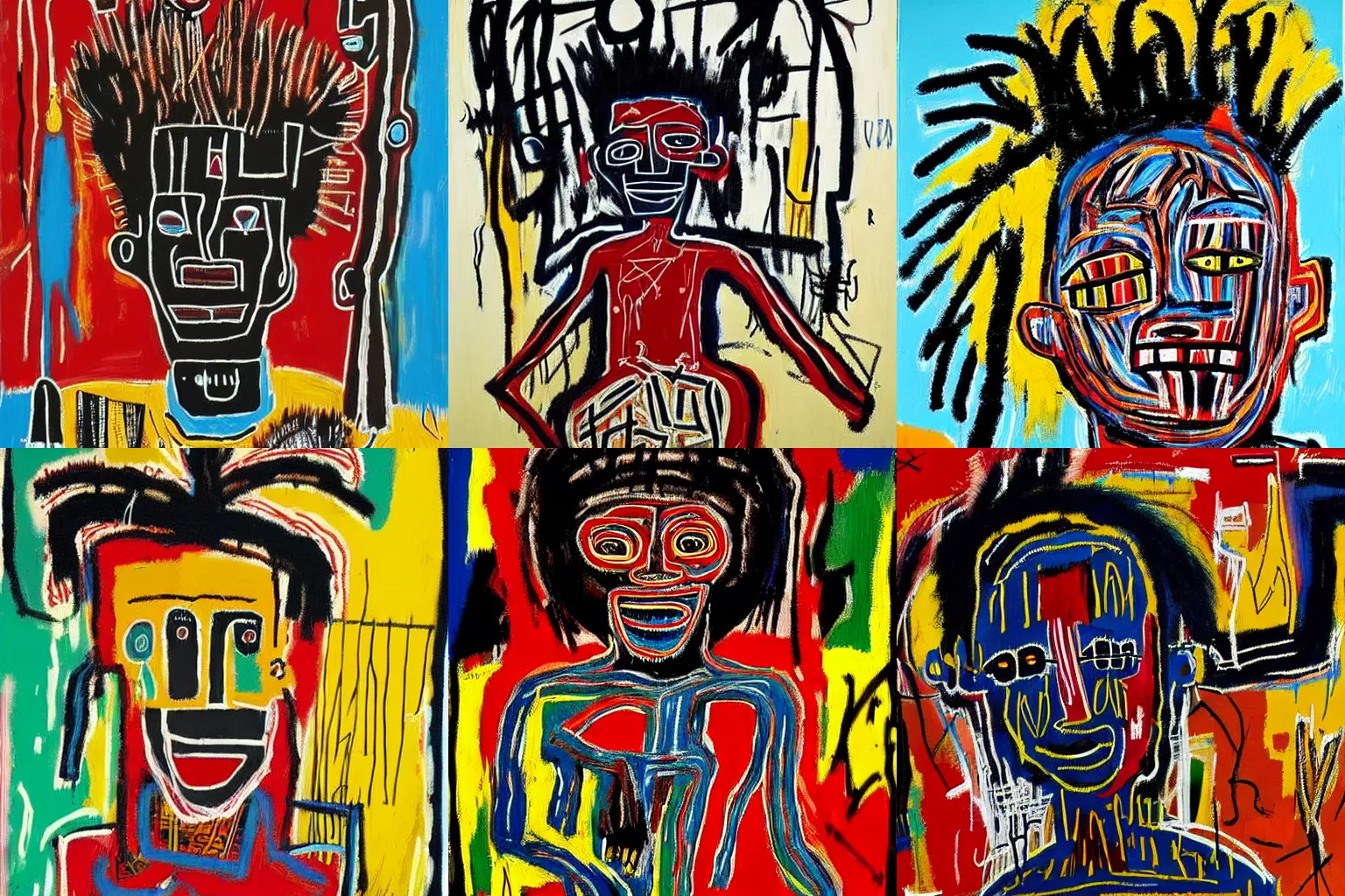 Image similar to extremely highly detailed African paintings by Jean-Michel Basquiat