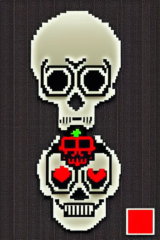 Image similar to scary skull clocks, animated in 8 bit 9 0's