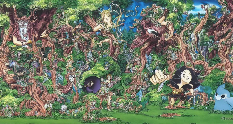 Image similar to Enchanted and magic forest, by Eiichiro Oda